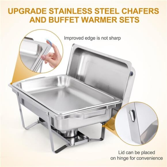 🍽️ 8QT Stainless Steel Chafing Dish – Buffet Warmer for Catering & Events ✨ - Picture 6 of 6